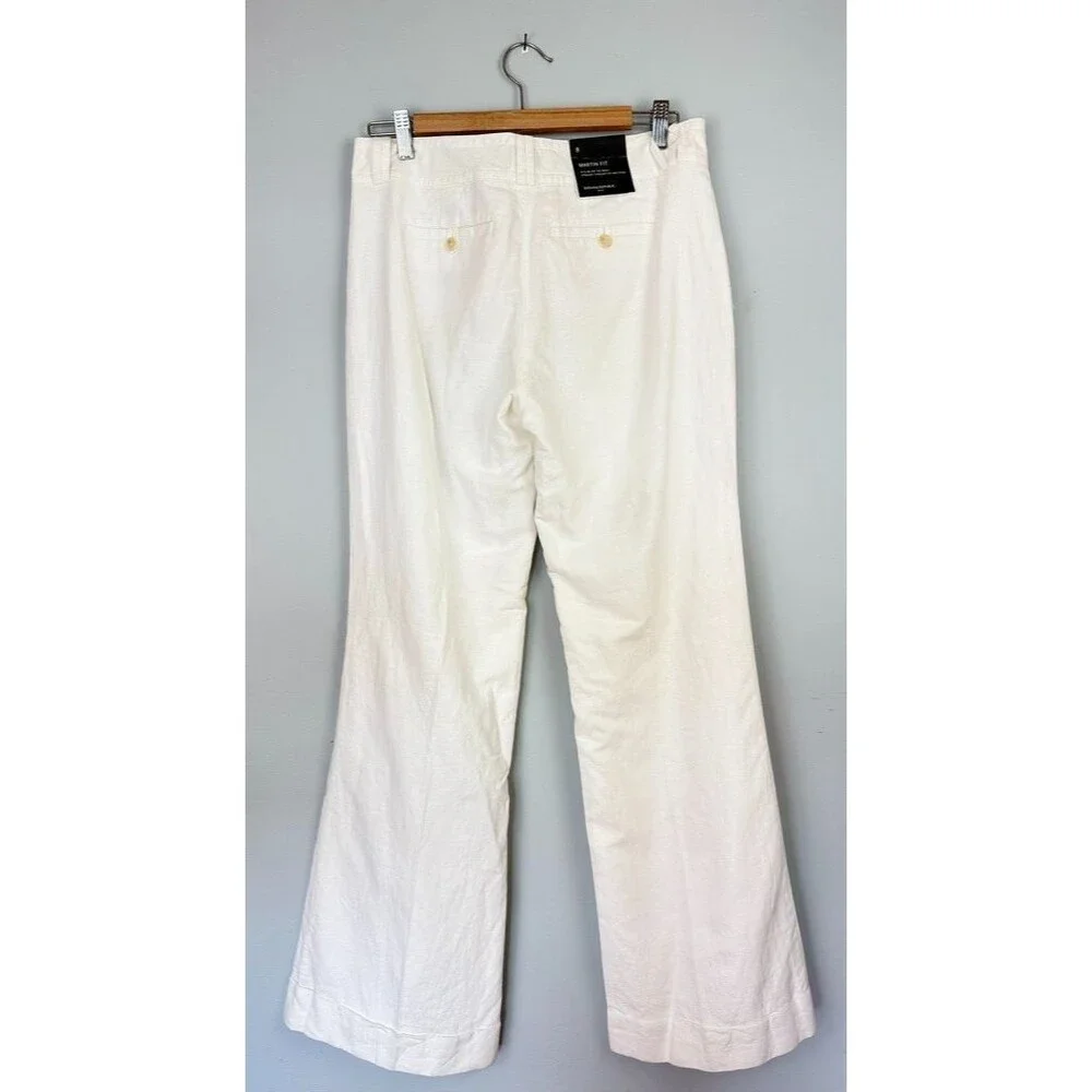 Banana Republic Martin Wide Leg White Linen Preppy Coastal Grandma Pant 8